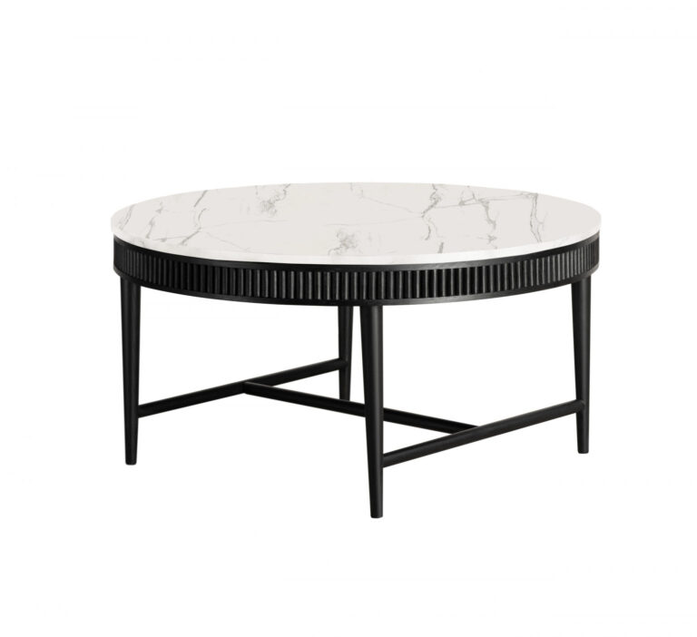 Kam Ce Kam - Mausam coffee table, reeded timber base with marble top
