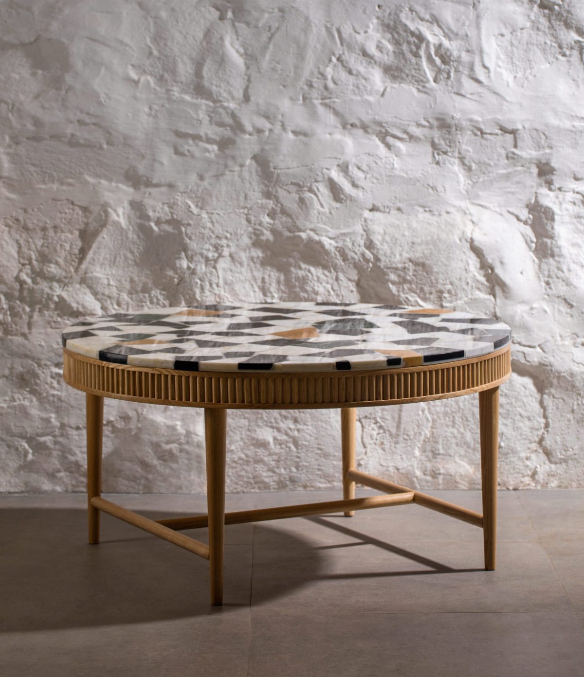 Kam Ce Kam, Mausam coffee table with marble off-cuts terrazzo top